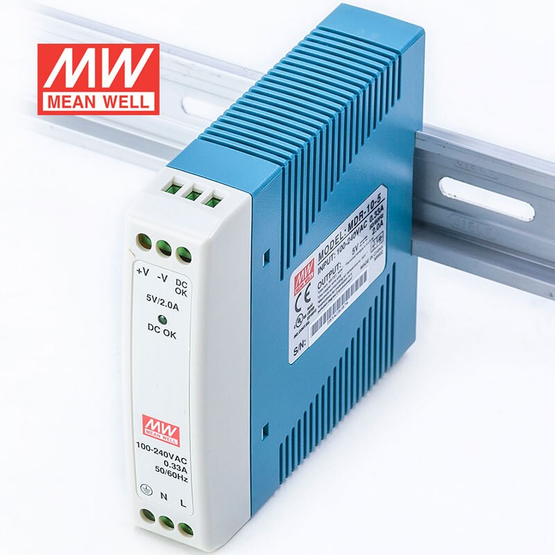 台湾明纬MDR-10-5导轨安装开关电源10W5V2A输出