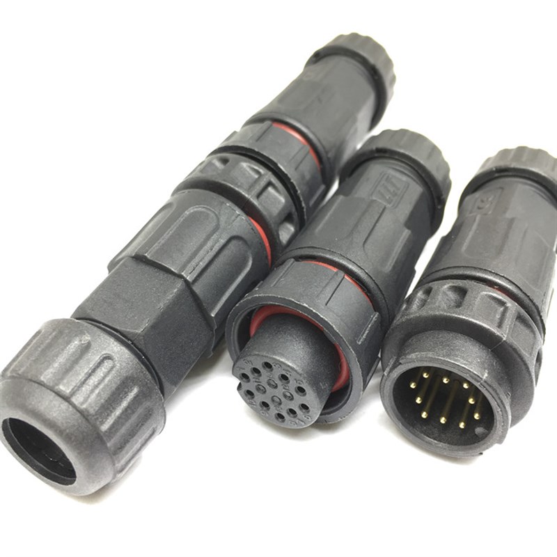 LLT利路通M19-10公母对接卡位快接式防水连接器 传感器延长线插头