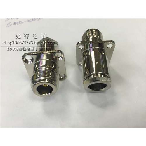 馈线射频头法兰式N-KF-5 母头装接式带 4孔法兰盘方板同轴连接器