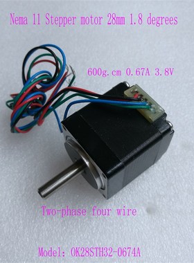 Nema 11 Stepper Motor 1.8 28mm 0.67A 6Ncm OK28STH32-0674A