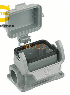 HARTING哈丁重载连接器19300061295 HAN 6B带盖底座航空插头2*M20