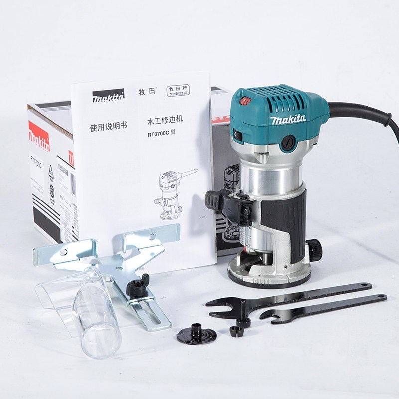 日本makita牧田RT0700C木工修边机RT0702C雕刻机木材开槽机电木铣