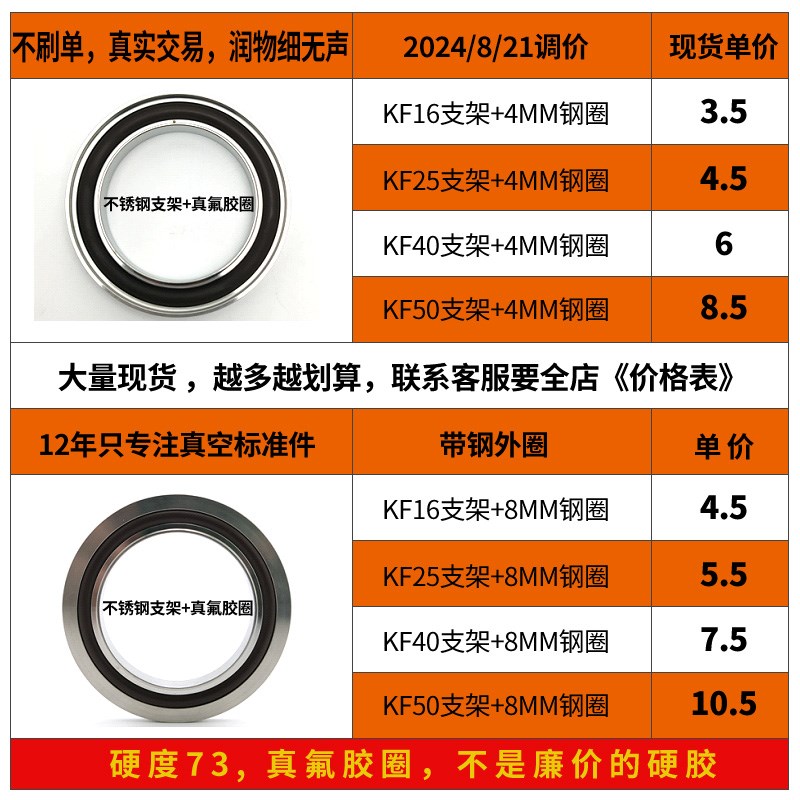 KF16 25 40 50真空支架外圈 不锈钢外圈  卡箍支架不锈钢承压环