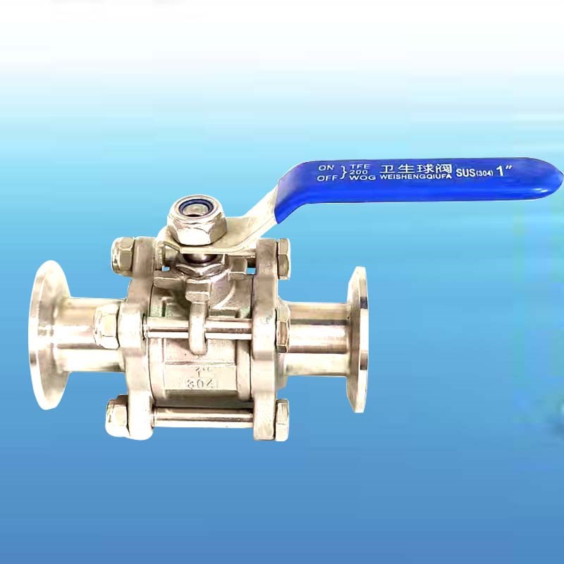 三片式快装球阀304不锈钢卫生级卡箍式阀门无滞留手动截止限流阀