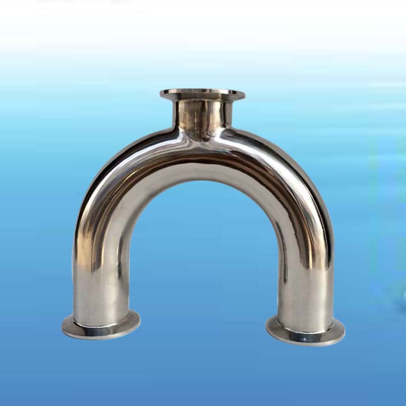 304不锈钢U型三通焊接卡盘式卫生级快装U型管变径三头分歧管接头