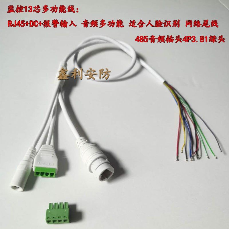 监控13芯RJ45+DC+报警输入音频多功能485音频4P3.81防水网络尾线,农用物资,苗木固定器/支撑器,淘宝优惠券,粉丝福利购,淘宝优惠卷
