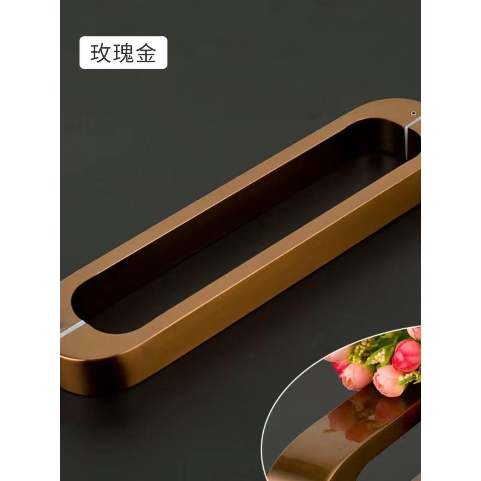 加厚不锈钢拉手玻璃门有框门木门豪华玫瑰金香槟金哑黑简约门把手