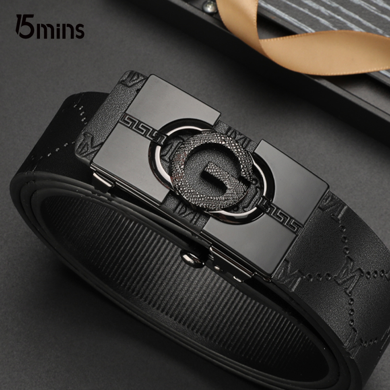 15mins男士无牙内穿自动扣皮带