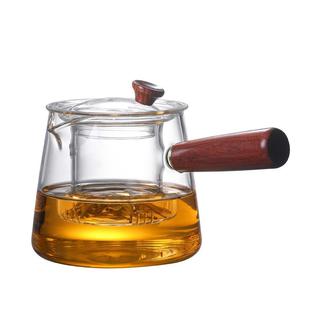 家用围炉高档蒸煮两用茶壶玻璃泡茶壶木把过滤电陶炉烧水泡茶器