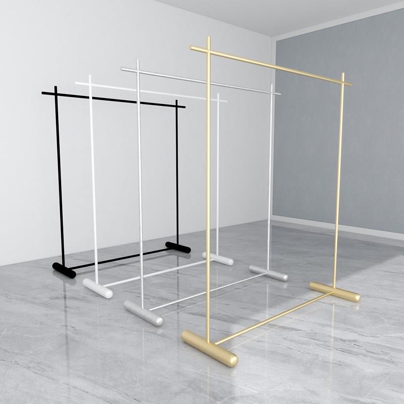 服装店展示架落地式女装店挂衣架货架侧挂衣服架子店铺陈列架金色