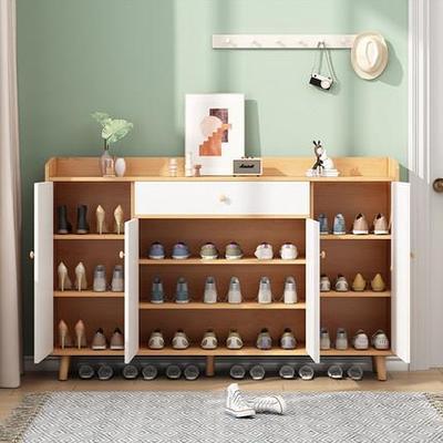 北欧鞋柜家用门口简约阳台玄关储物柜进门大容量实木腿简易鞋架子