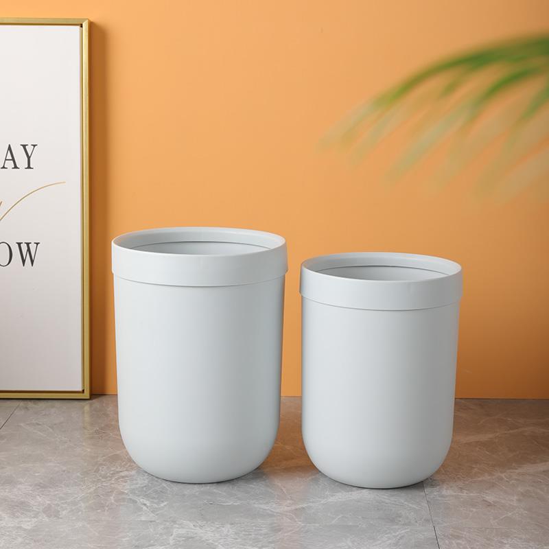 北欧简约垃圾桶家用带压圈化妆室客厅卧室大号无盖酒店厕所圆形