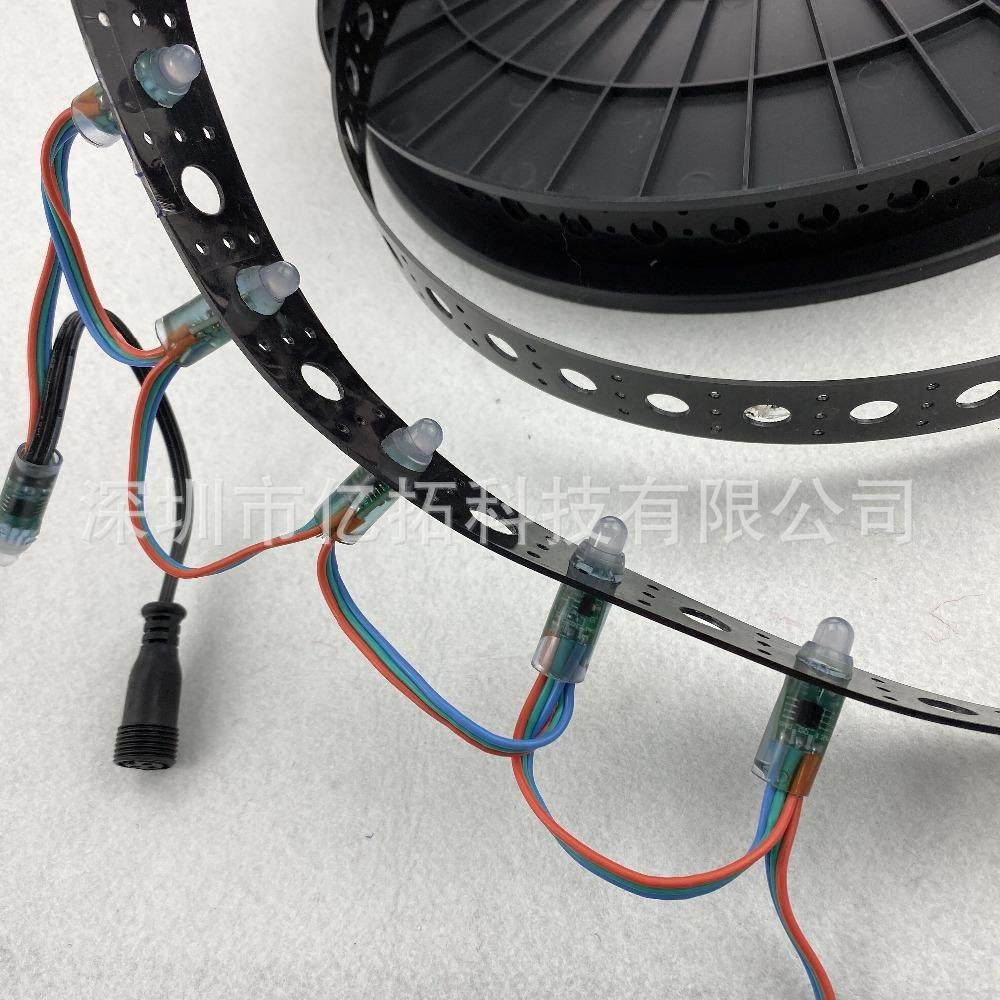 12mm ws2811全彩外露灯安装带 穿孔灯安装条50m一卷