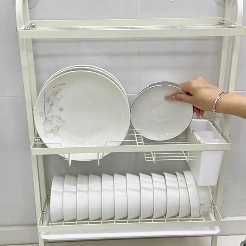 厨房置物架水槽窄边沥水碗架免打孔上墙放碗碟盘收纳靠墙洗碗架子