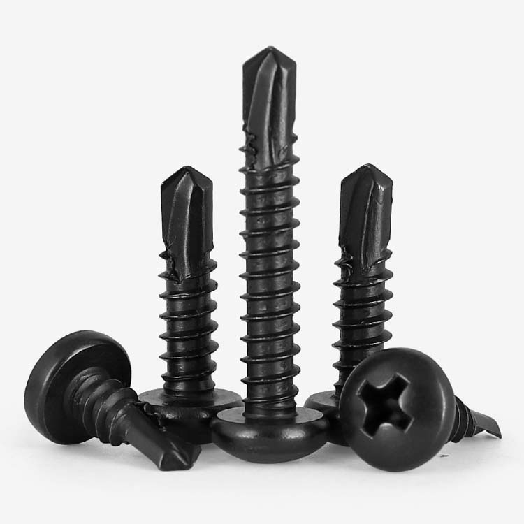 M4.2M4.8 黑色410不锈钢圆头钻尾螺丝钉盘头十字自攻燕尾自钻螺栓