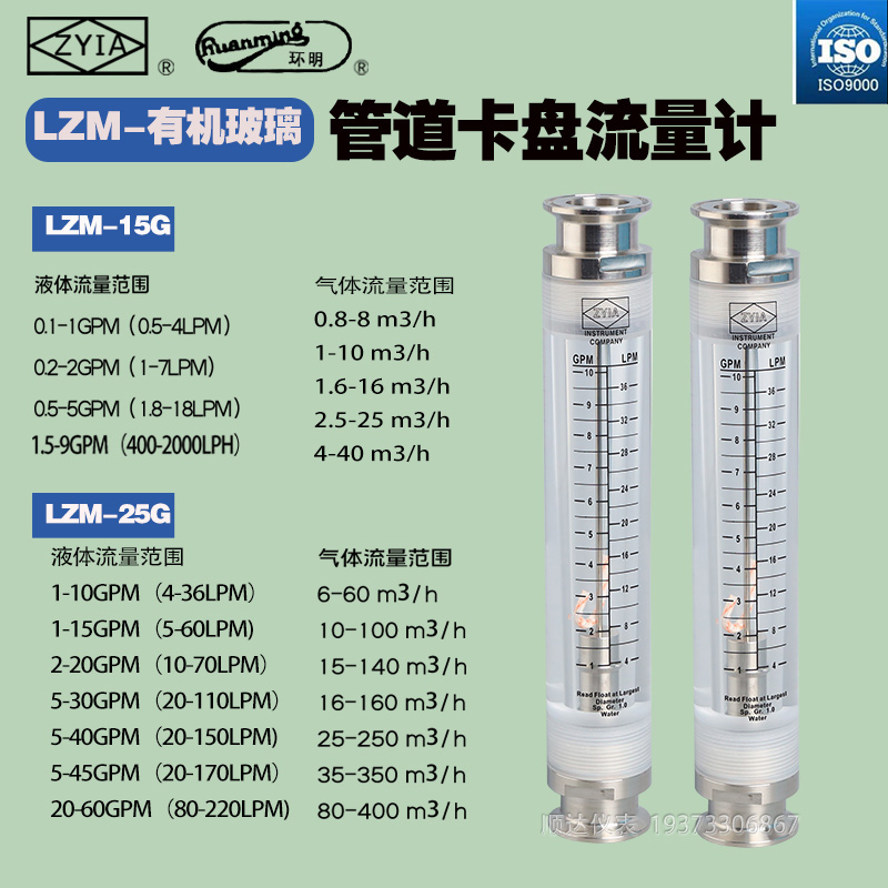 不锈钢快装型流量计 卫生级管道50.5卡盘 液体气体转子浮子流量计