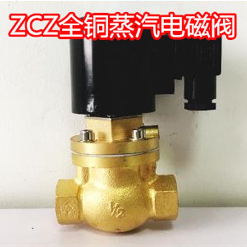 全铜线圈高温蒸汽电磁阀ZCZ-15 20 25 32 40 50 4 6分1寸半220V