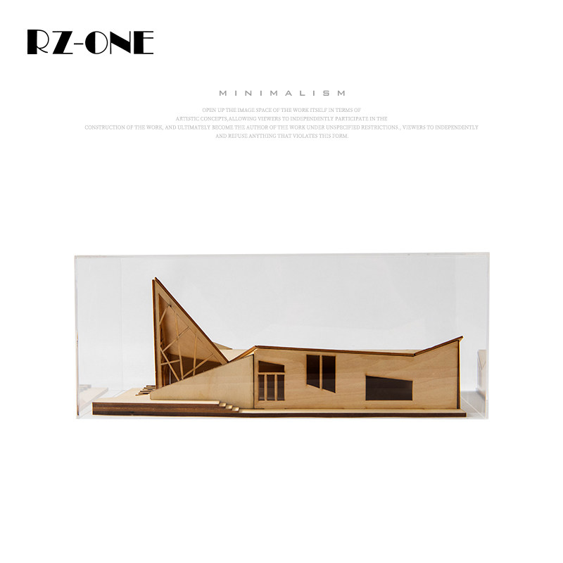 Rzone 现代简约透明亚克力实木创意摆设橱窗内设计师家居饰品摆件