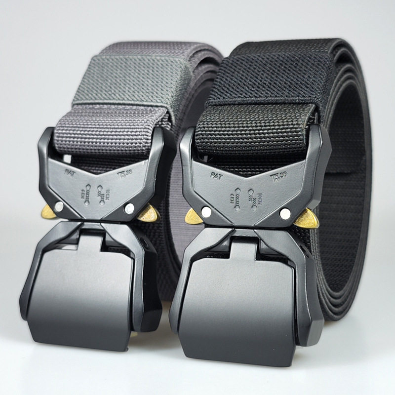 男款战术户外百搭腰带尼龙弹力快拆裤带学生松紧帆布编织弹性皮带