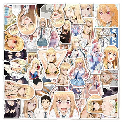 50张羞涩动漫更衣人偶坠入爱河纯欲风动漫二次元美少女更衣人贴纸装饰行李箱笔记本电脑滑板吉他头盔防水贴画