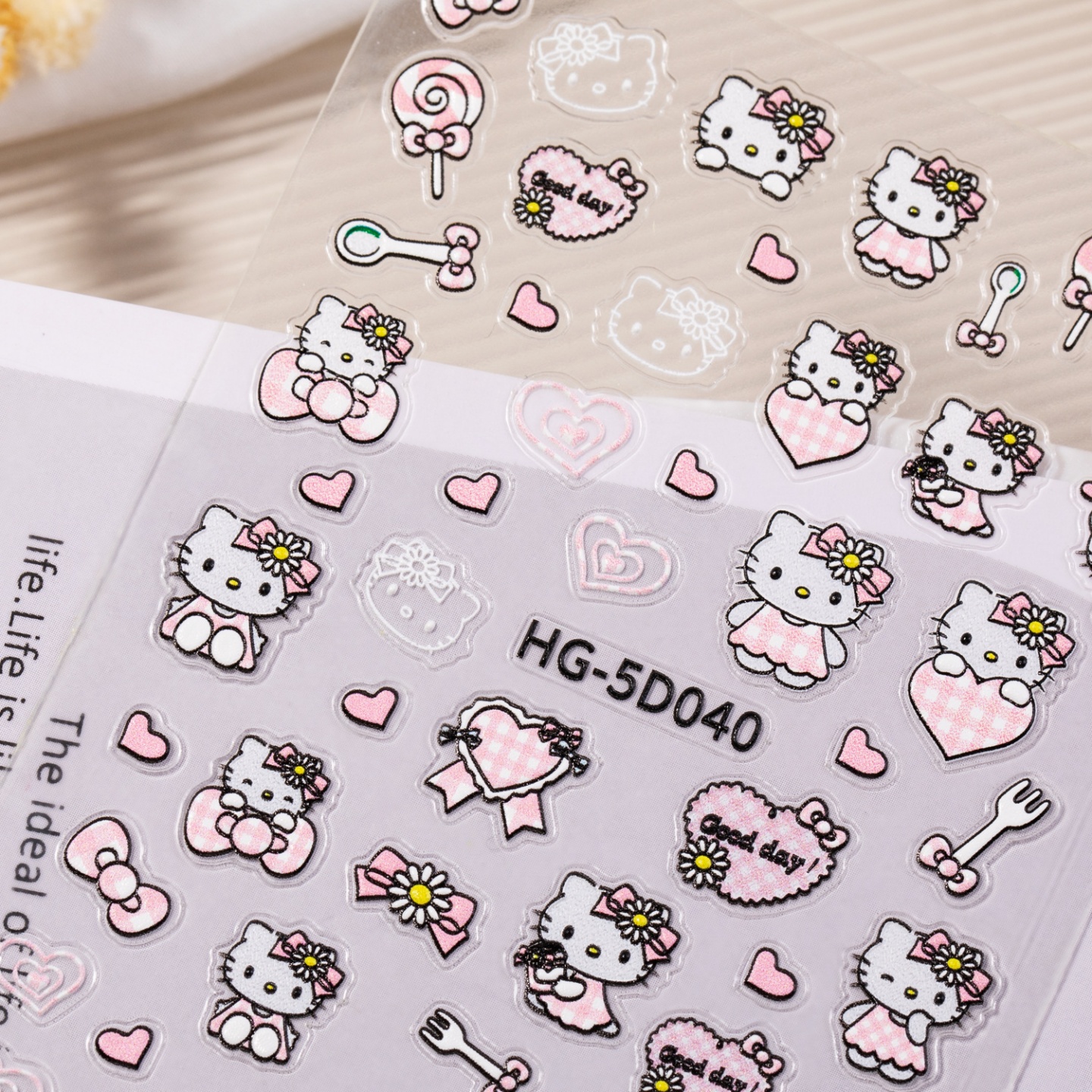 可爱KT猫美甲贴纸5D浮雕立体卡通