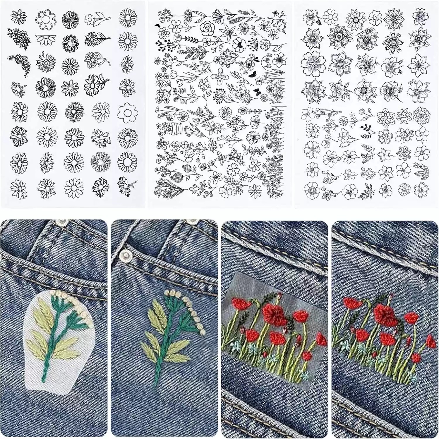 刺绣用100张背胶无纺布图案新款