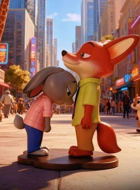 新款潮玩疯狂动物城完美拍档盲盒尼克朱迪网红过来抱抱男孩可爱公仔手办创意摆件甜蜜依靠小礼品正版公他手办