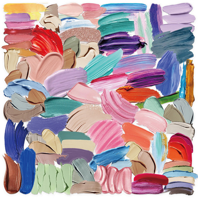 60张彩色调色盘笔迹系列贴纸