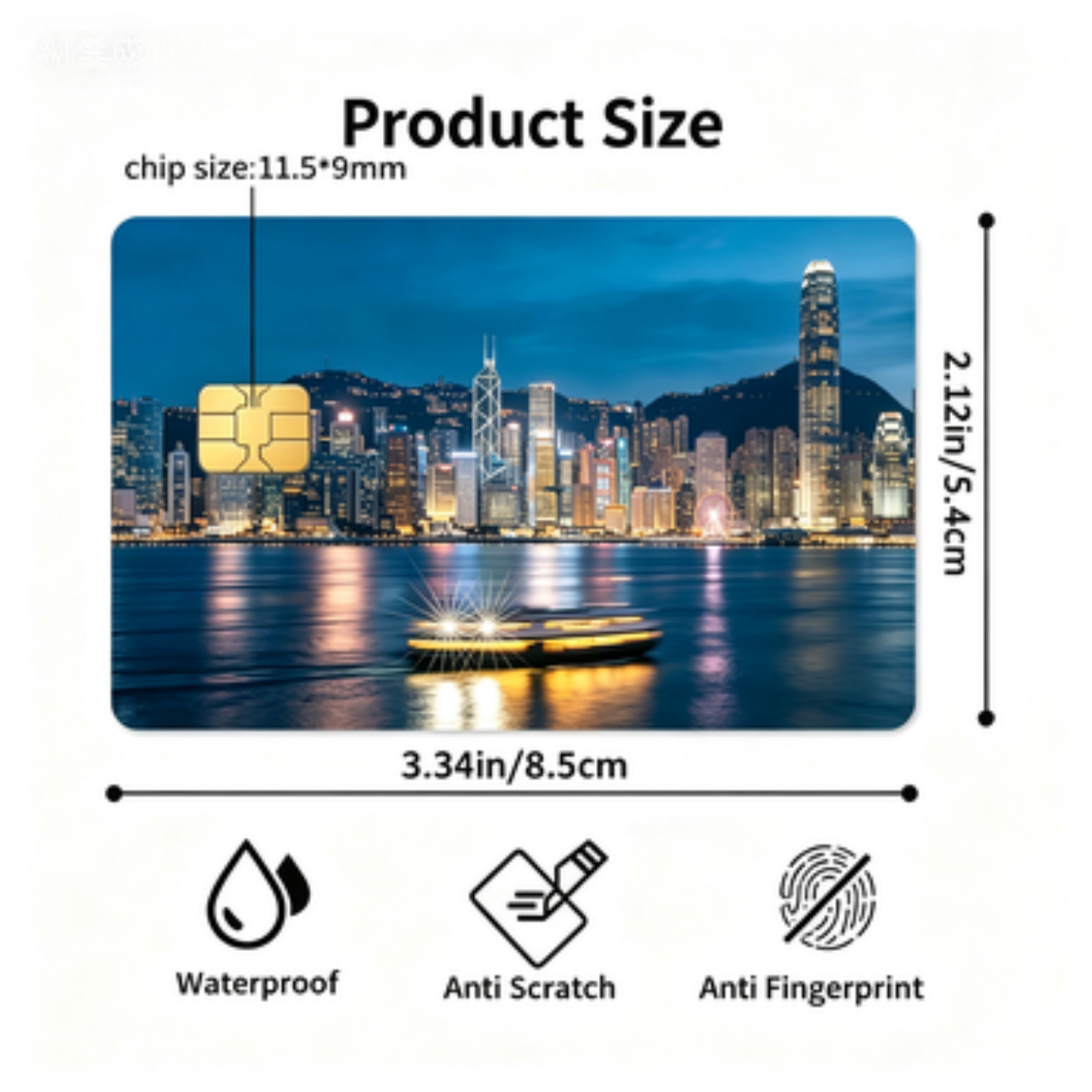 维多利亚夜景PVC防水信用卡贴纸