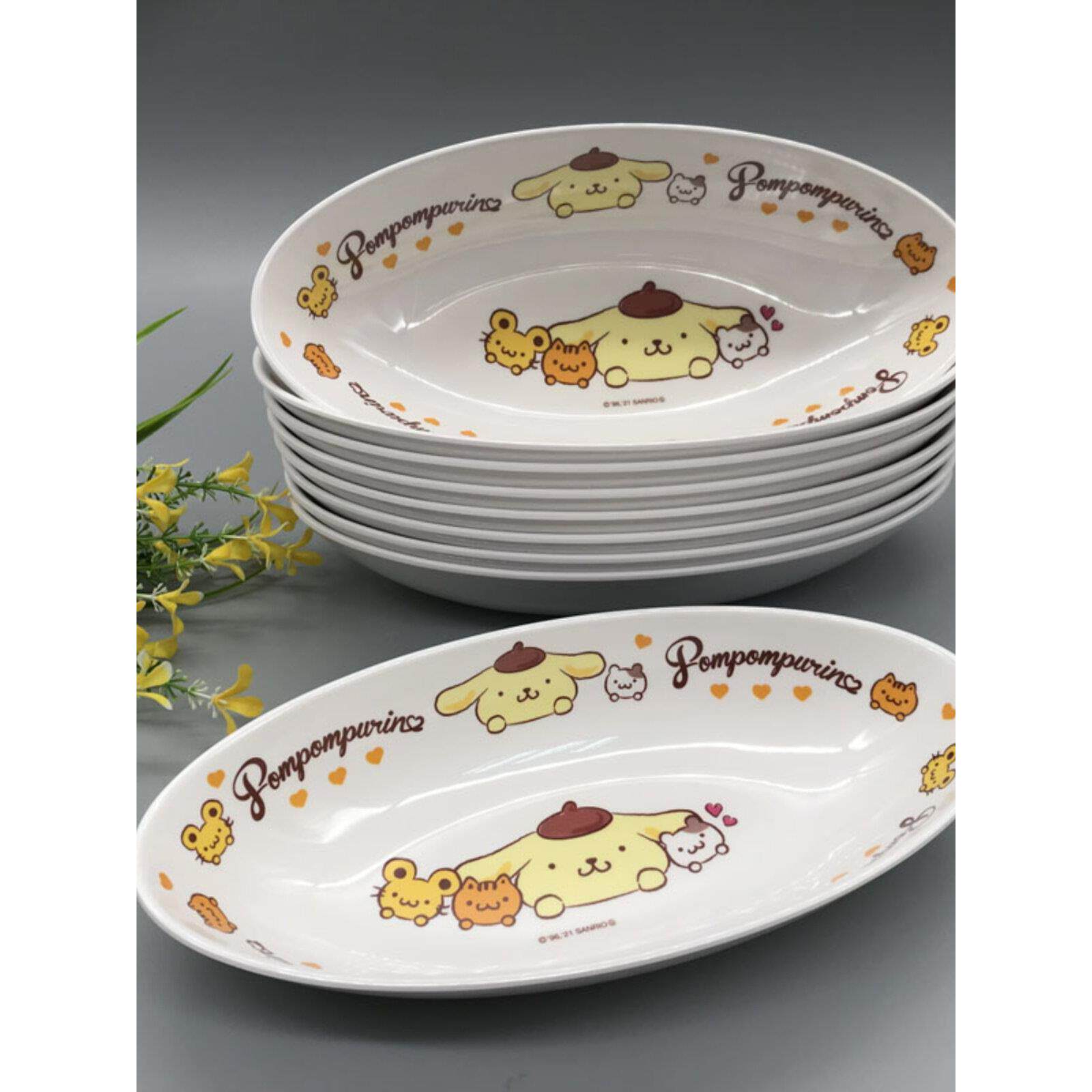儿童餐具 日式卡通布丁船形面条咖喱碗 主题餐厅零食碗水果碗