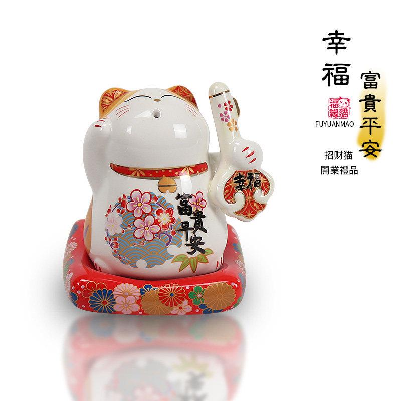 招财猫牙签筒陶瓷创意牙签罐个性高档牙签盒家用餐厅摆件商务礼品