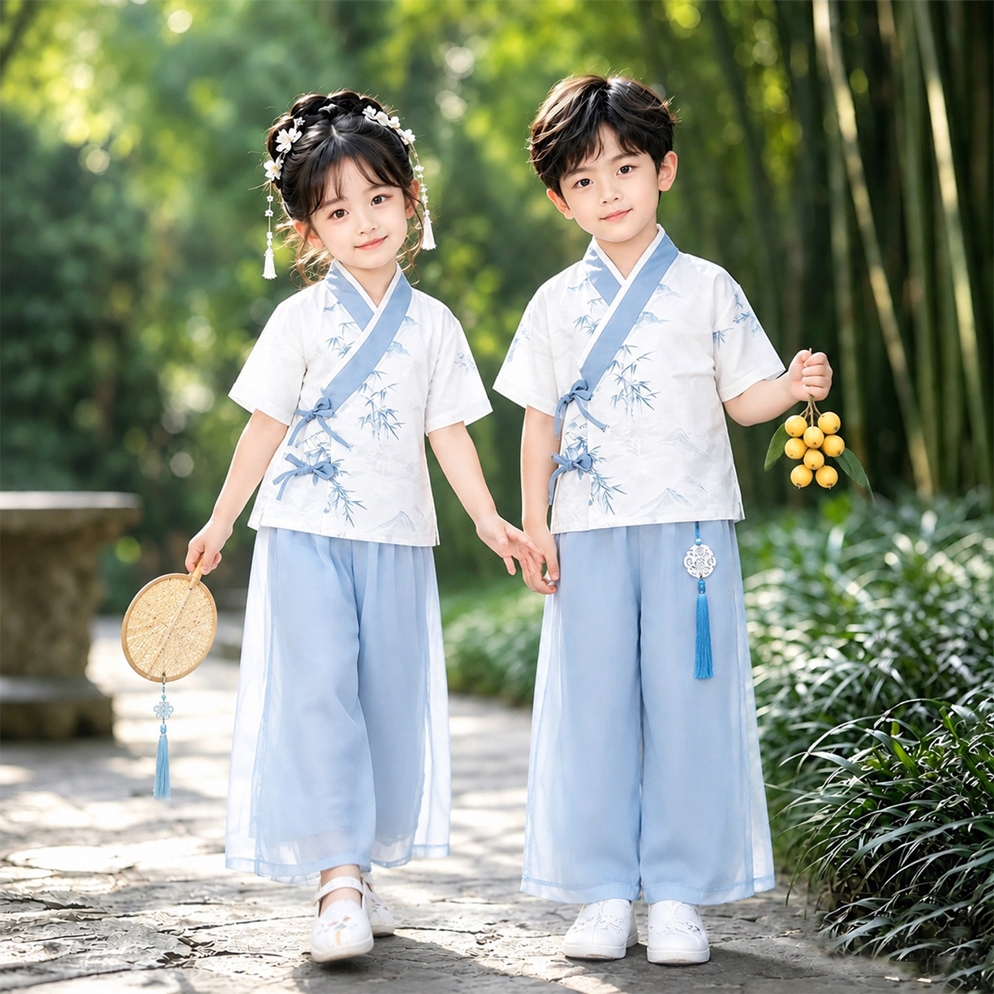 儿童中国风班服诗歌朗诵国学班服图片
