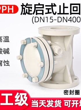 国标PPH旋启式法兰止回阀化工工业PPR水管卧式单向阀缓闭式止水阀