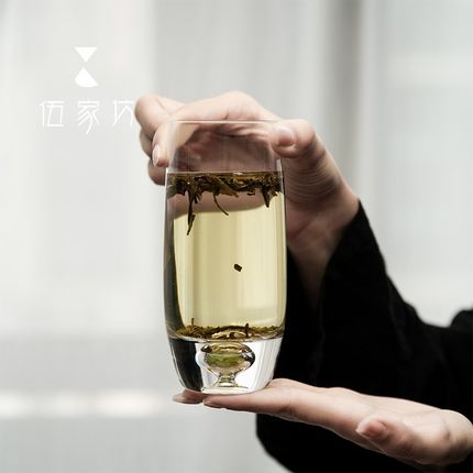 伍家坊水晶玻璃橄榄石主人杯大容量酒杯加厚绿茶杯家用个人杯