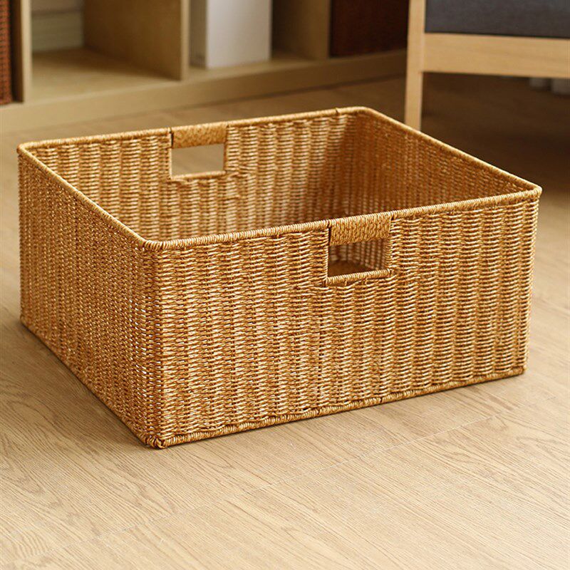 彷藤编收纳筐超大客厅玩具整理篮卧室橱柜衣物置物收纳篮书架柜子