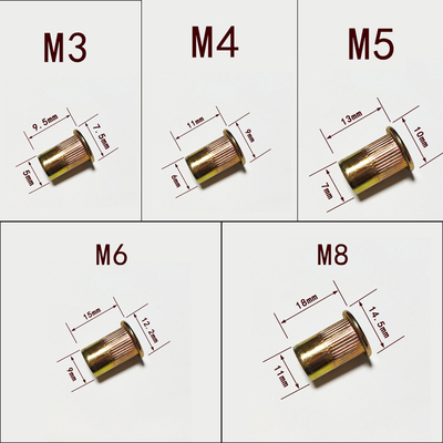 拉铆螺母法兰盖带条纹防滑紧固螺帽国标M345681012膨胀铆接螺丝钉