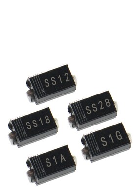 贴片肖特基二极管SS12 SS18 SS28 S1A S1G SMA DO-214AC 1N5817
