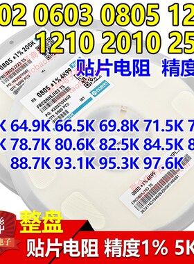 贴片电阻36.5K 38K3 42K2 44K2 47K5 49K9 53K6 54K9 57K6 59K