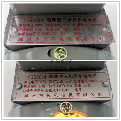 YSB5014隔防爆三相异步电动机YSB5024/YSB5624嵊州长风油泵电机