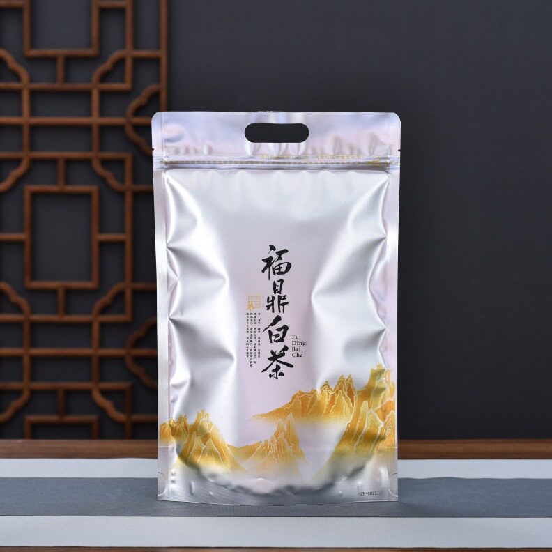直销手提福鼎白茶散茶袋半斤一斤包装袋防潮加厚铝箔茶叶密封袋子