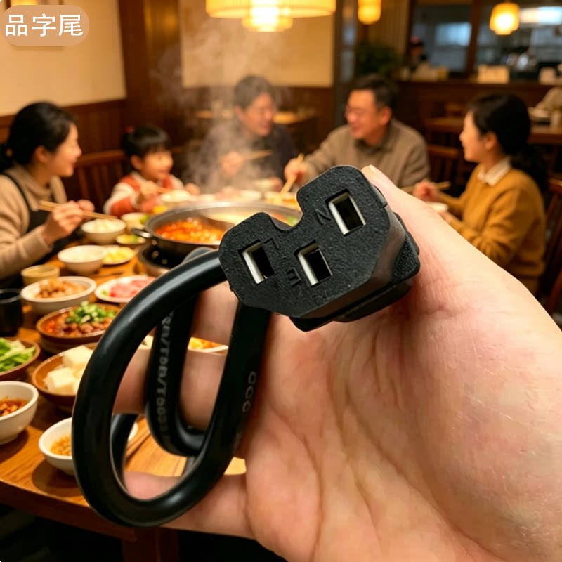 4000W大功率纯铜电炒锅电饭煲电水壶电源线通用三孔品字尾插头线