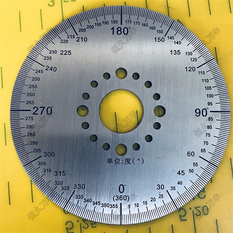 逆时针刻度盘360度不锈钢角度机械通用圆尺100x20x2恒鼎标尺直销!
