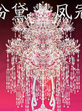 钢达十里红妆粉黛二十二凤冠立体金属拼图1000片女友花轿拼装模型