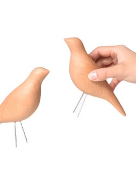 象有形/小鸟木雕摆件 北欧风实木雕刻 客厅玄关书架家居软装饰品