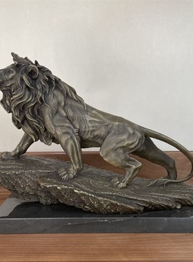 铜雕塑工艺品狮子王雄狮铜像摆件家居装饰品创意礼品客厅玄关书房