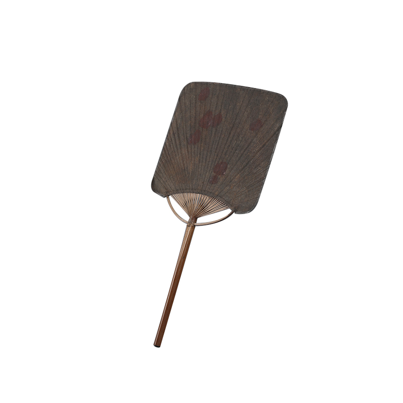 朱玄团扇竹制朱砂大漆扇子双面加厚宣纸洒金纳凉夏季手工道具摆件