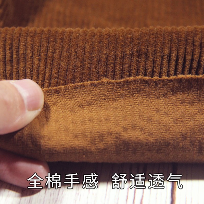 纯棉灯芯绒布料服装面料高档裤子布料女粗条加厚弹力全棉条绒布料