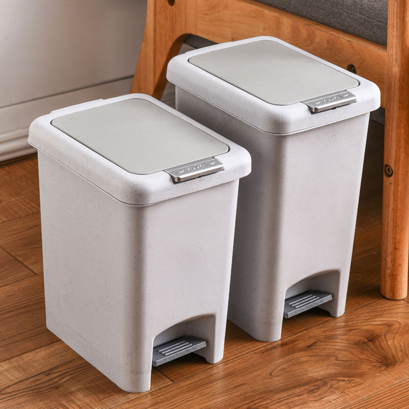 家用脚踏手压式简约大号方型塑料垃圾桶厨房客厅院子厂房加盖收纳
