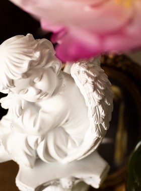 北欧法式复古小天使雕塑欧式创意家居客厅卧室花园装饰品摆件雕塑