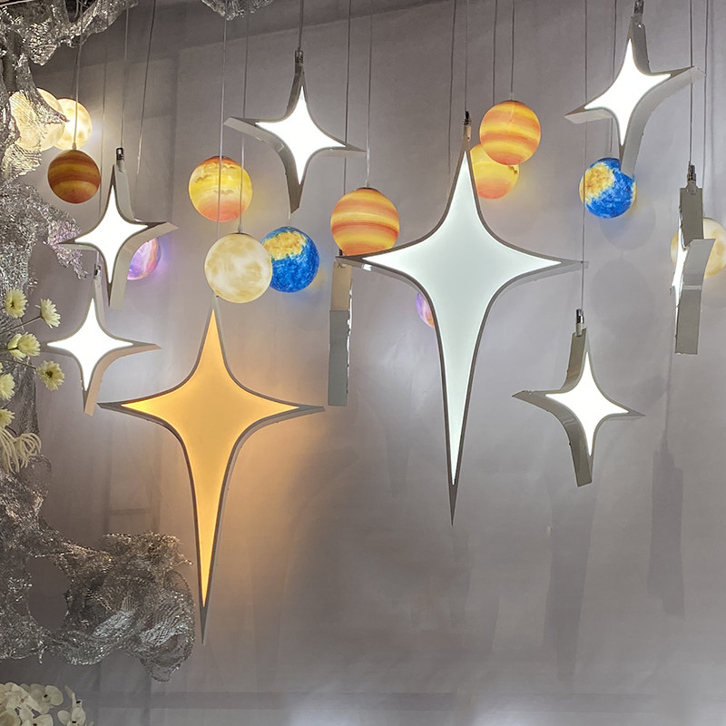 婚礼婚庆道具北极星吊灯橱窗商场店铺美陈装饰灯星空主题舞台布置